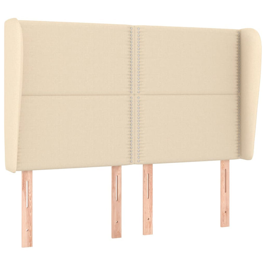 Hoofdbord Met Randen Stof Kleurig Crème 147 x 23 x 118/128 cm