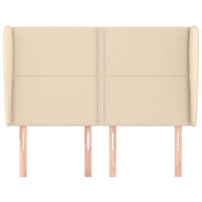 Hoofdbord Met Randen Stof Kleurig Crème 147 x 23 x 118/128 cm
