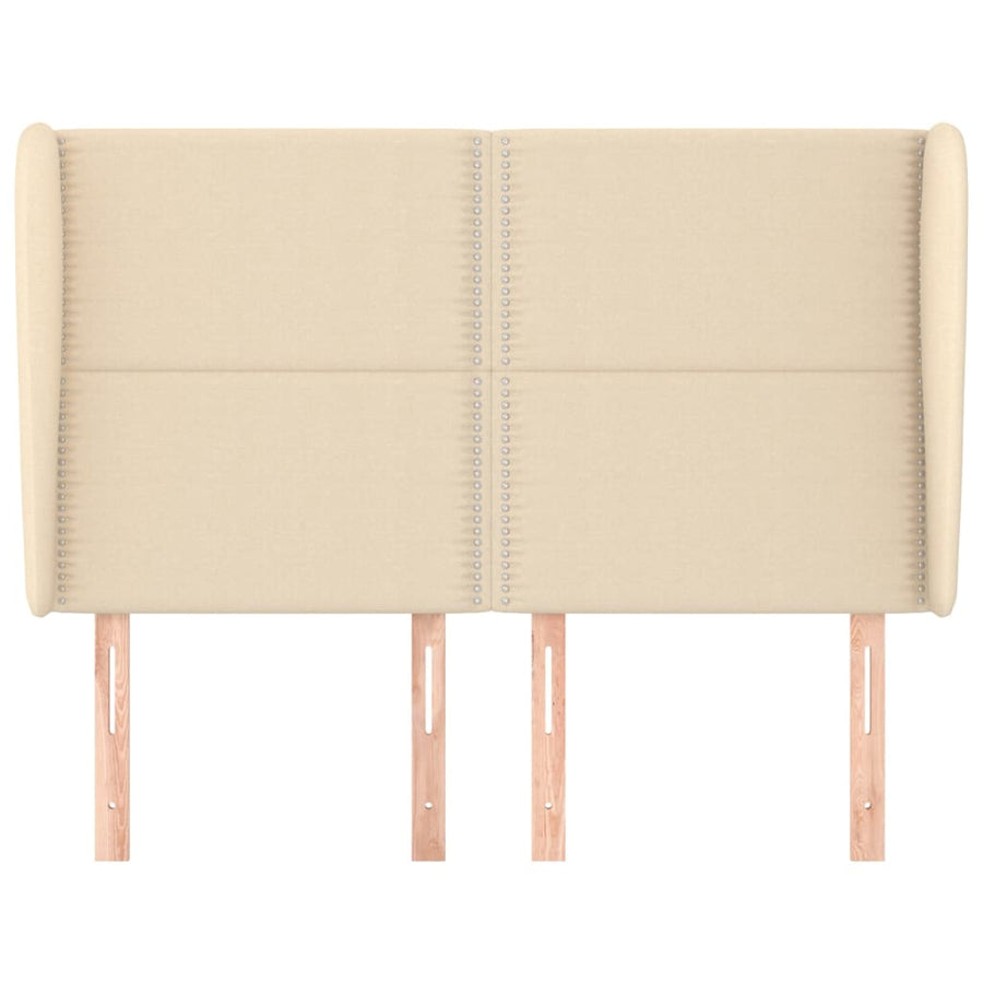 Hoofdbord Met Randen Stof Kleurig Crème 147 x 23 x 118/128 cm