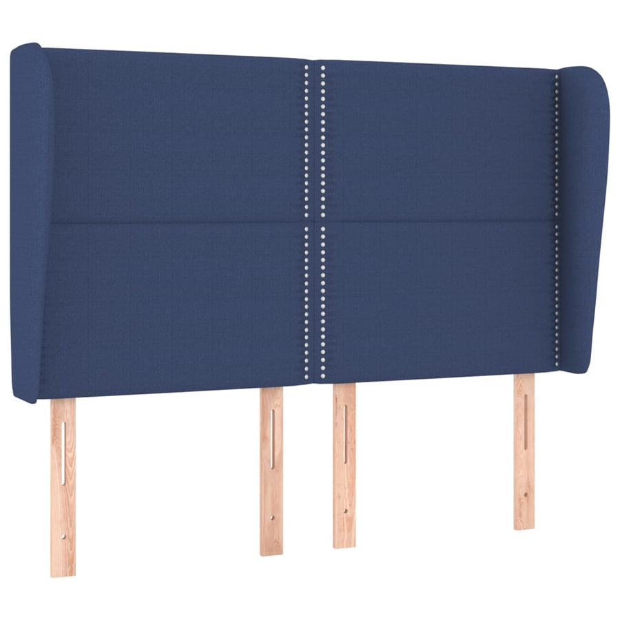 Hoofdbord Met Randen Stof Blauw 147 x 23 x 118/128 cm
