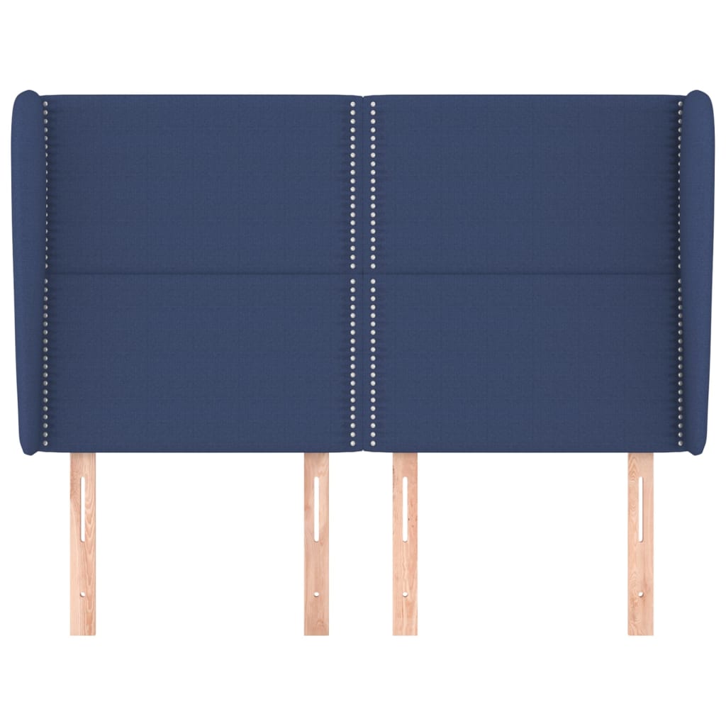 Hoofdbord Met Randen Stof Blauw 147 x 23 x 118/128 cm