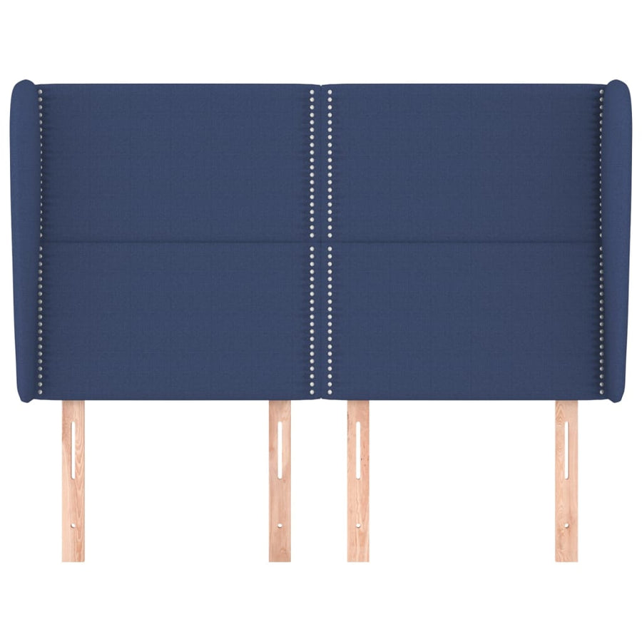 Hoofdbord Met Randen Stof Blauw 147 x 23 x 118/128 cm