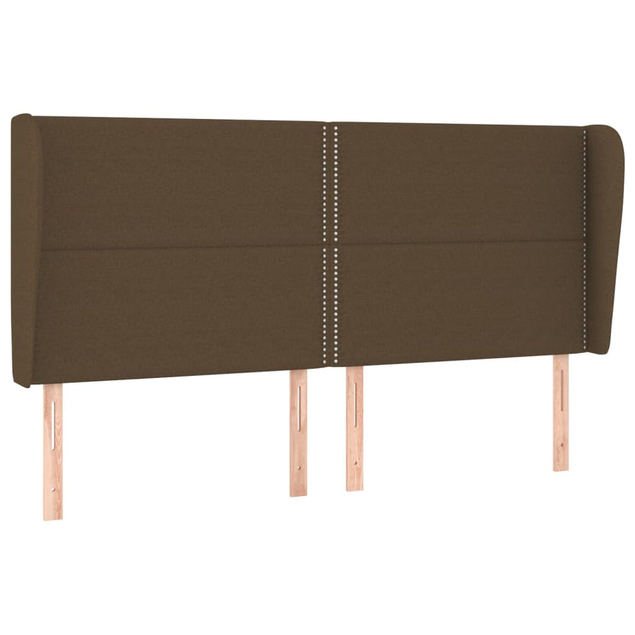 Hoofdbord met randen 183x23x118/128 cm stof donkerbruin 183 x 23 x 118/128 cm