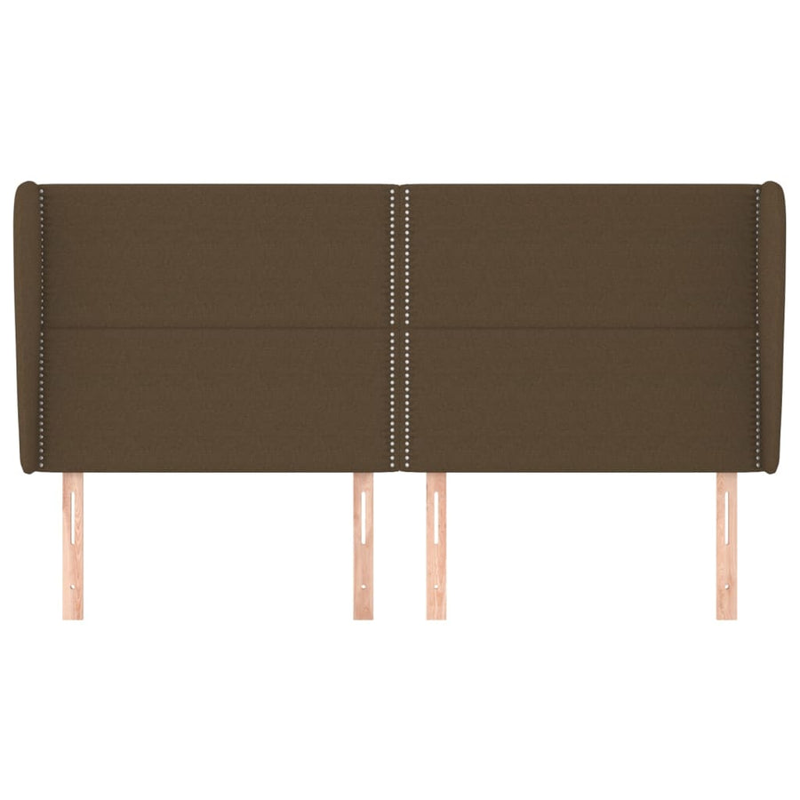 Hoofdbord met randen 183x23x118/128 cm stof donkerbruin 183 x 23 x 118/128 cm