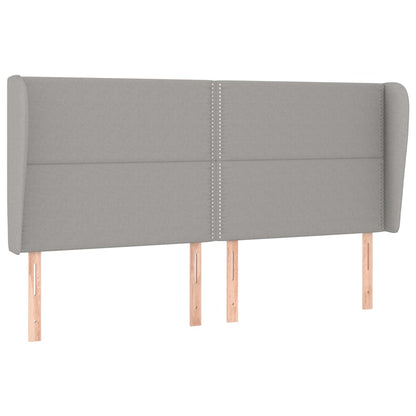 Hoofdbord Met Randen Stof Lichtgrijs 203 x 23 x 118/128 cm
