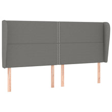 Hoofdbord Met Randen Stof Donkergrijs 203 x 23 x 118/128 cm