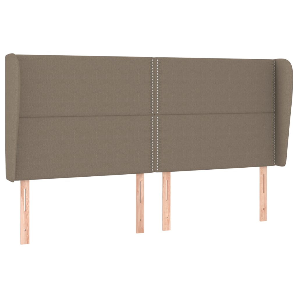 Hoofdbord Met Randen Stof Taupe 203 x 23 x 118/128 cm