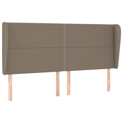 Hoofdbord Met Randen Stof Taupe 203 x 23 x 118/128 cm