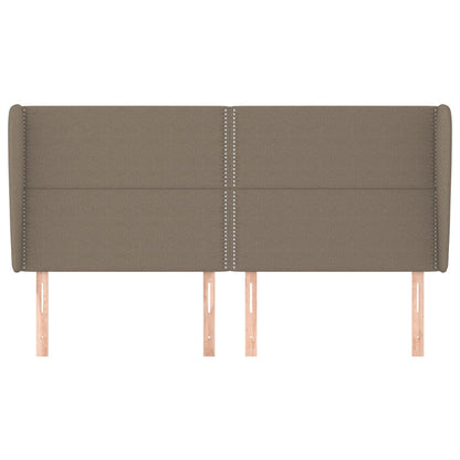 Hoofdbord Met Randen Stof Taupe 203 x 23 x 118/128 cm