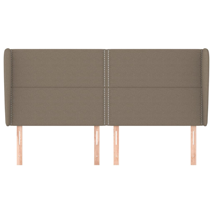 Hoofdbord Met Randen Stof Taupe 203 x 23 x 118/128 cm