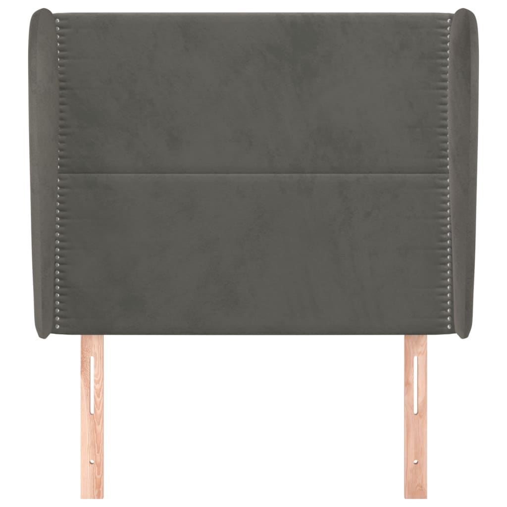Hoofdbord Met Randen Fluweel 83 x 23 x 118/128 cm Donkergrijs