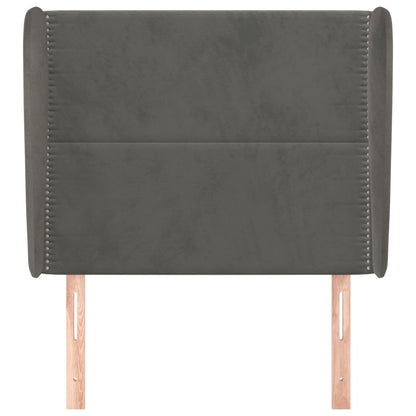 Hoofdbord Met Randen Fluweel 83 x 23 x 118/128 cm Donkergrijs