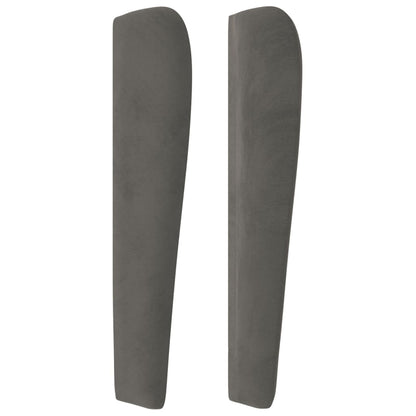 Hoofdbord Met Randen Fluweel 83 x 23 x 118/128 cm Donkergrijs