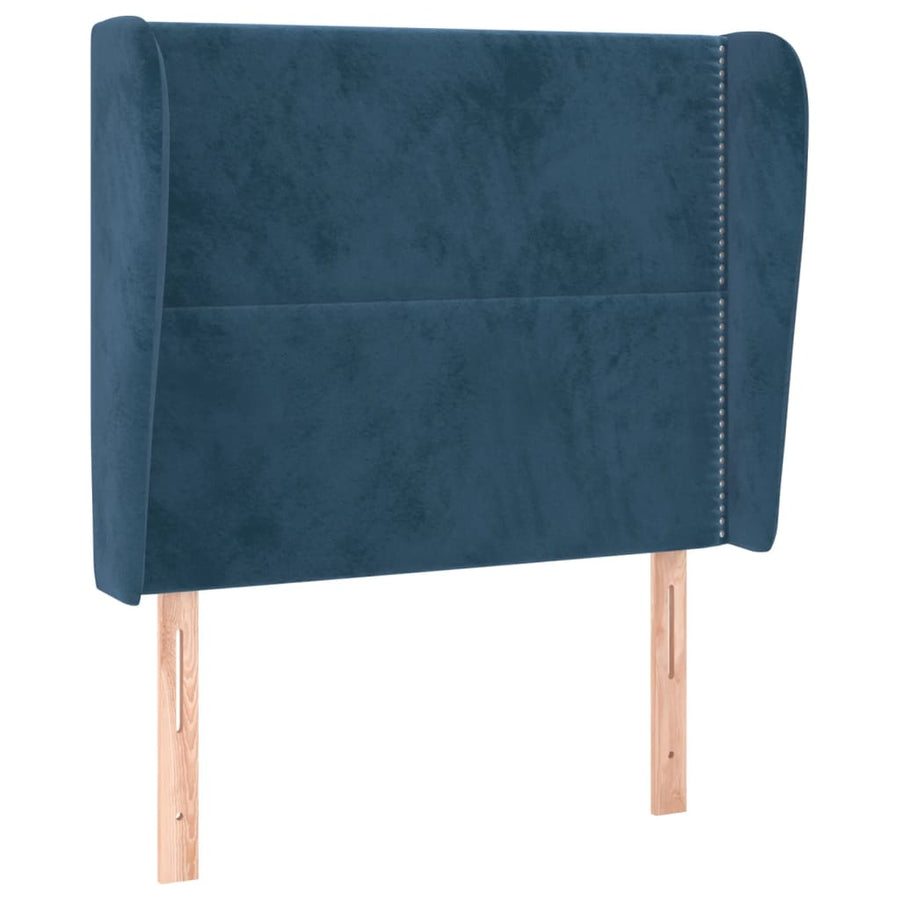 Hoofdbord Met Randen Fluweel 83 x 23 x 118/128 cm Donkerblauw