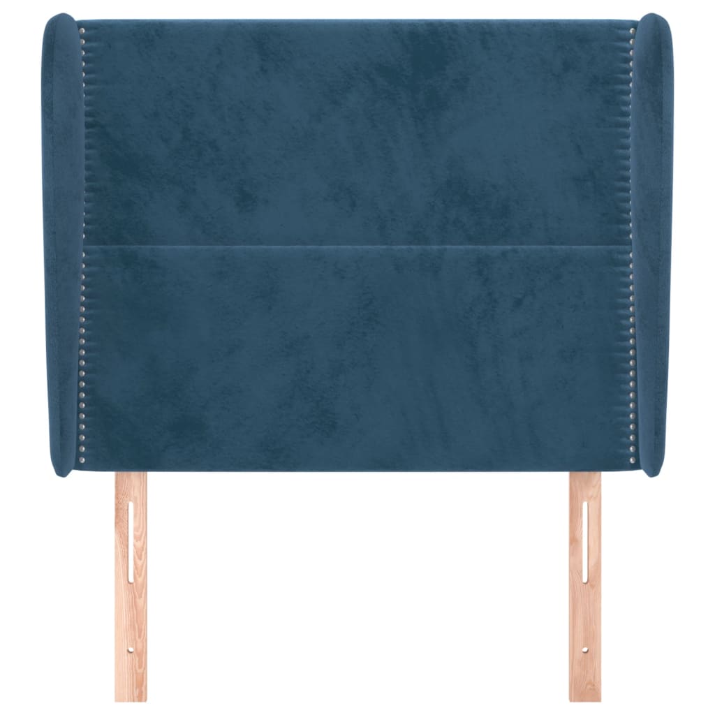 Hoofdbord Met Randen Fluweel 83 x 23 x 118/128 cm Donkerblauw