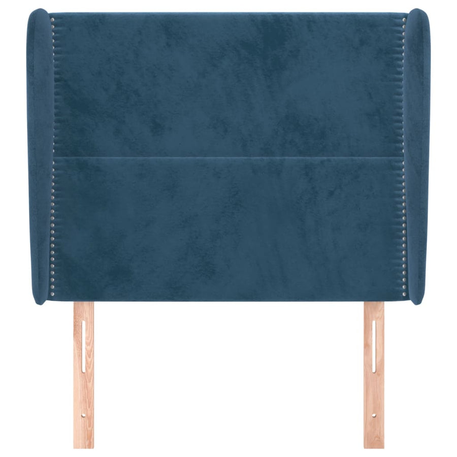 Hoofdbord Met Randen Fluweel 83 x 23 x 118/128 cm Donkerblauw