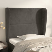 Hoofdbord 93x23x118/128 cm fluweel donkergrijs