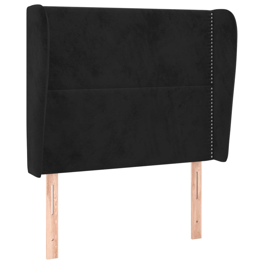 Hoofdbord Met Randen Fluweel 93 x 23 x 118/128 cm Zwart
