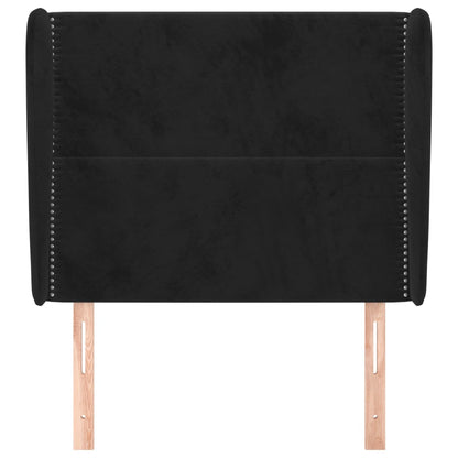 Hoofdbord Met Randen Fluweel 93 x 23 x 118/128 cm Zwart