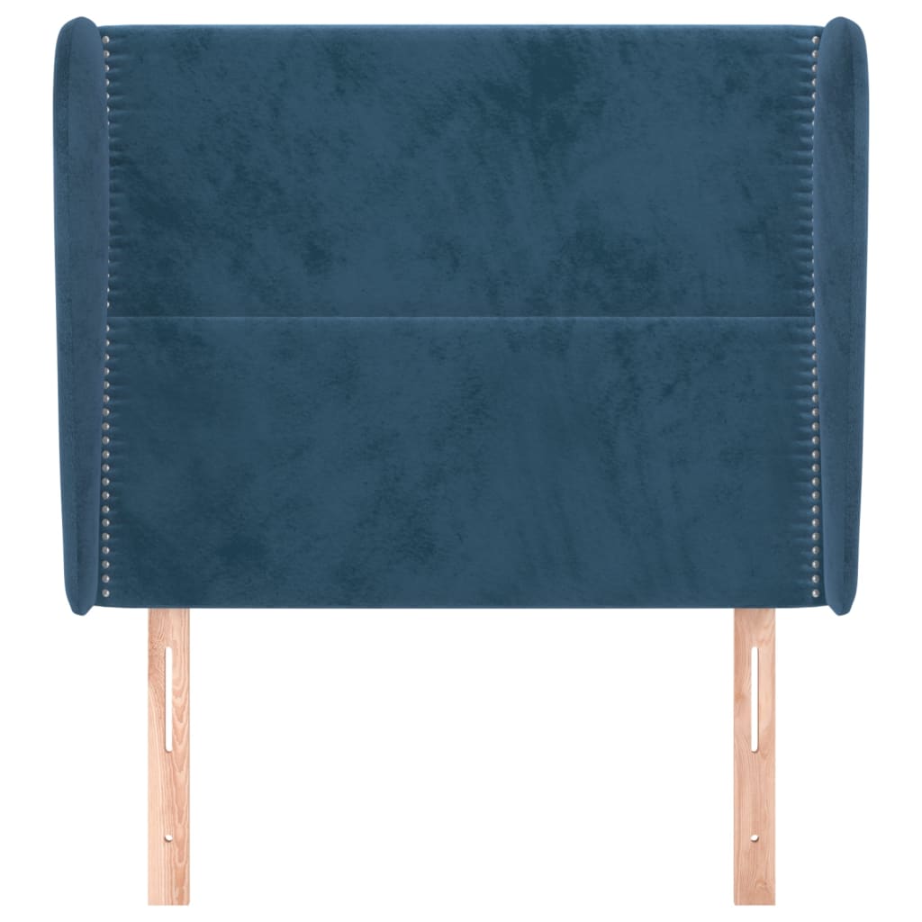 Hoofdbord Met Randen Fluweel 93 x 23 x 118/128 cm Donkerblauw