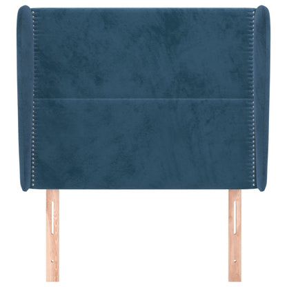 Hoofdbord Met Randen Fluweel 93 x 23 x 118/128 cm Donkerblauw