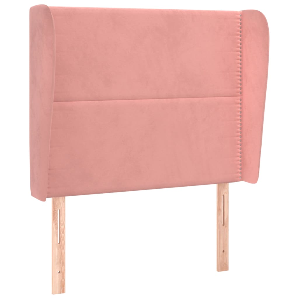 Hoofdbord Met Randen Fluweel 93 x 23 x 118/128 cm Roze