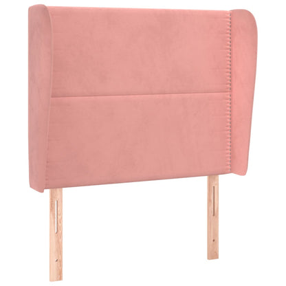 Hoofdbord Met Randen Fluweel 93 x 23 x 118/128 cm Roze