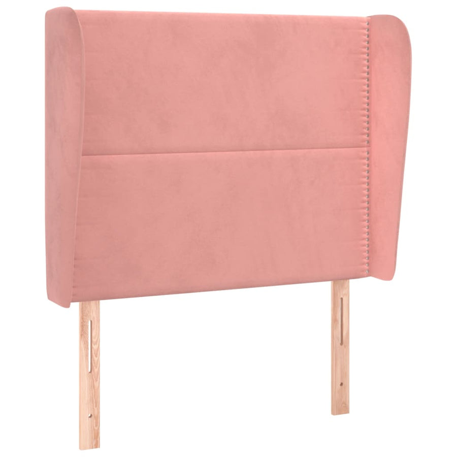 Hoofdbord Met Randen Fluweel 93 x 23 x 118/128 cm Roze
