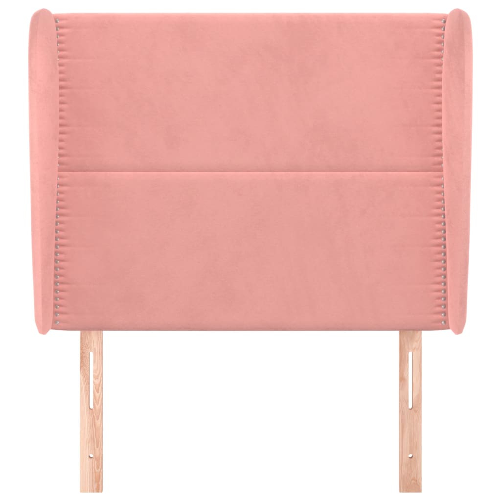 Hoofdbord Met Randen Fluweel 93 x 23 x 118/128 cm Roze