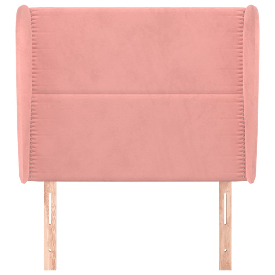 Hoofdbord Met Randen Fluweel 93 x 23 x 118/128 cm Roze