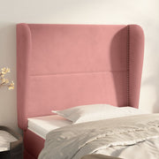 Hoofdbord fluweel roze 93x23x118/128 cm