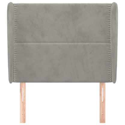 Hoofdbord Met Randen Fluweel 103 x 23 x 118/128 cm Lichtgrijs