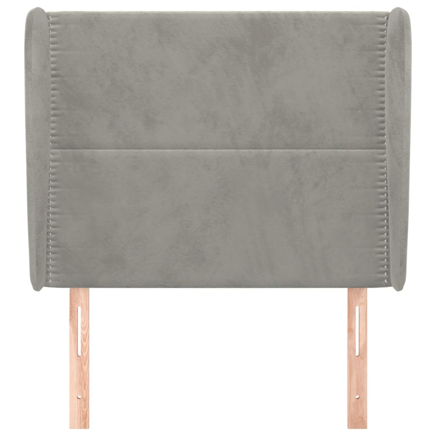 Hoofdbord Met Randen Fluweel 103 x 23 x 118/128 cm Lichtgrijs