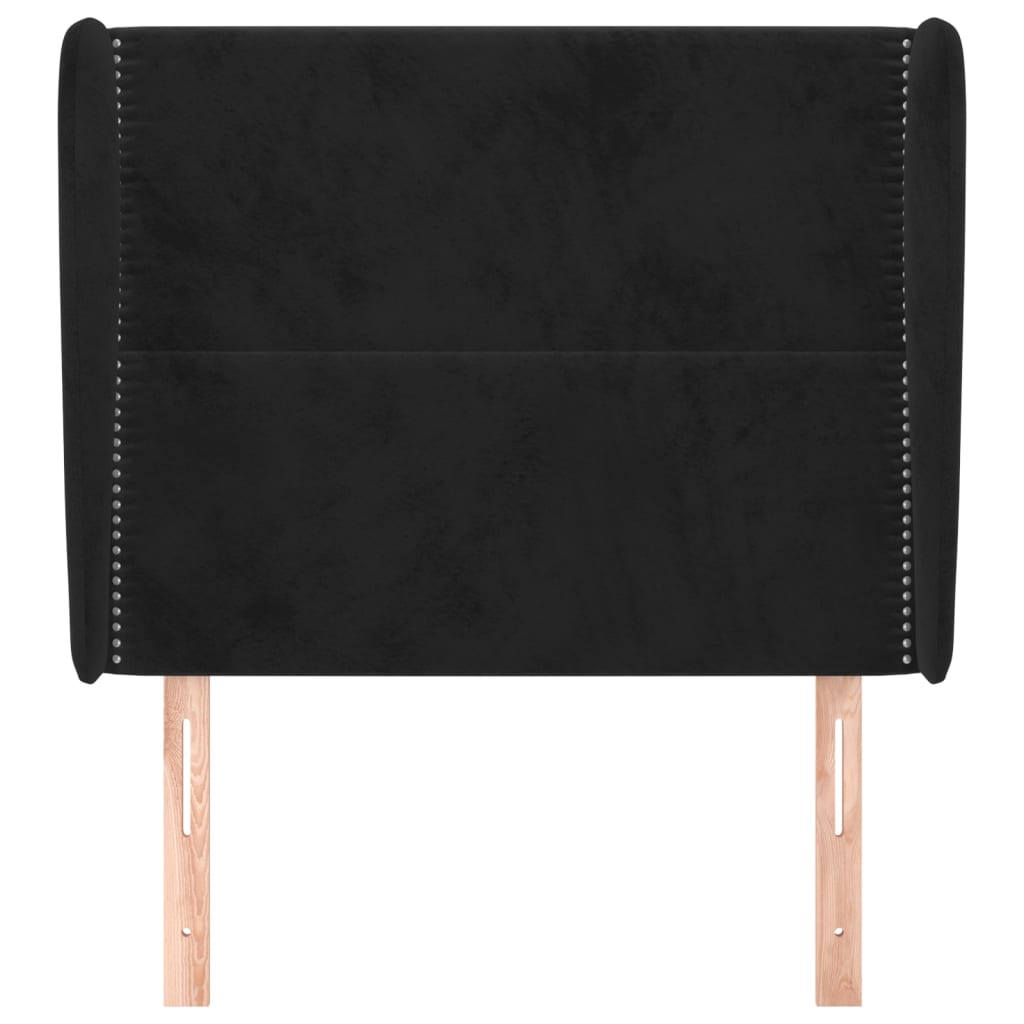 Hoofdbord Met Randen Fluweel 103 x 23 x 118/128 cm Zwart