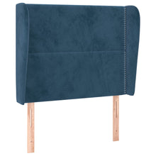 Hoofdbord Met Randen Fluweel 103 x 23 x 118/128 cm Donkerblauw