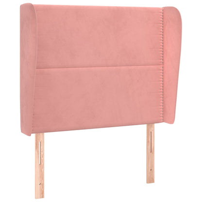 Hoofdbord Met Randen Fluweel 103 x 23 x 118/128 cm Roze