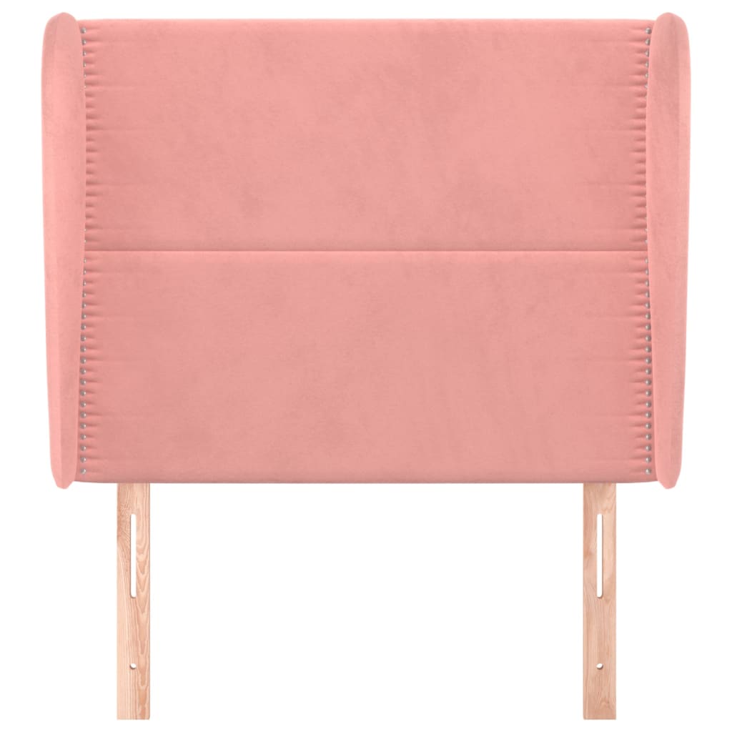 Hoofdbord Met Randen Fluweel 103 x 23 x 118/128 cm Roze