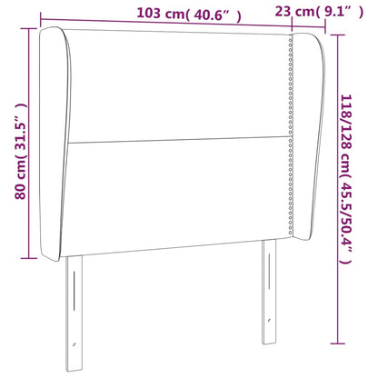 Hoofdbord Met Randen Fluweel 103 x 23 x 118/128 cm Roze