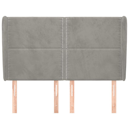 Hoofdbord Met Randen Fluweel 147 x 23 x 118/128 cm Lichtgrijs