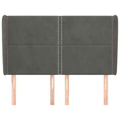 Hoofdbord Met Randen Fluweel 147 x 23 x 118/128 cm Donkergrijs