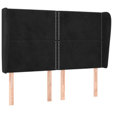 Hoofdbord Met Randen Fluweel 147 x 23 x 118/128 cm Zwart