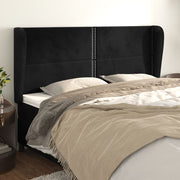 Hoofdbord 163x23x118/128 cm fluweel zwart