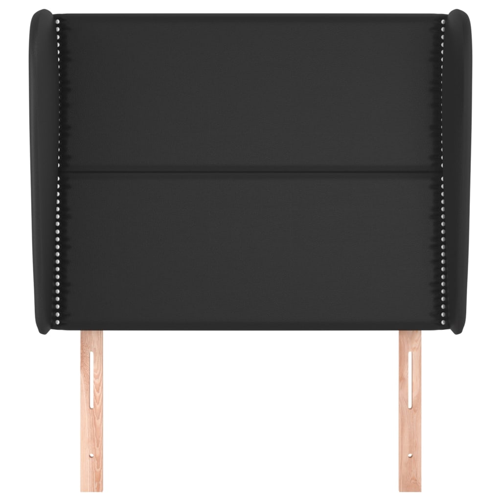 Hoofdbord met randen 103x23x118/128 cm kunstleer zwart 103 x 23 x 118/128 cm Zwart