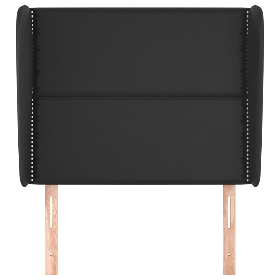 Hoofdbord met randen 103x23x118/128 cm kunstleer zwart 103 x 23 x 118/128 cm Zwart