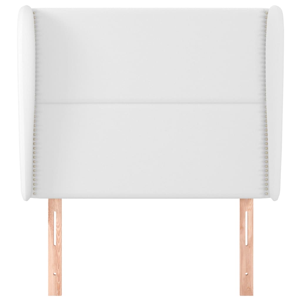 Hoofdbord met randen 103x23x118/128 cm kunstleer wit 103 x 23 x 118/128 cm Wit
