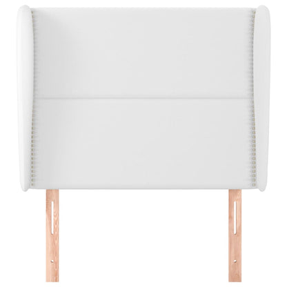 Hoofdbord met randen 103x23x118/128 cm kunstleer wit 103 x 23 x 118/128 cm Wit