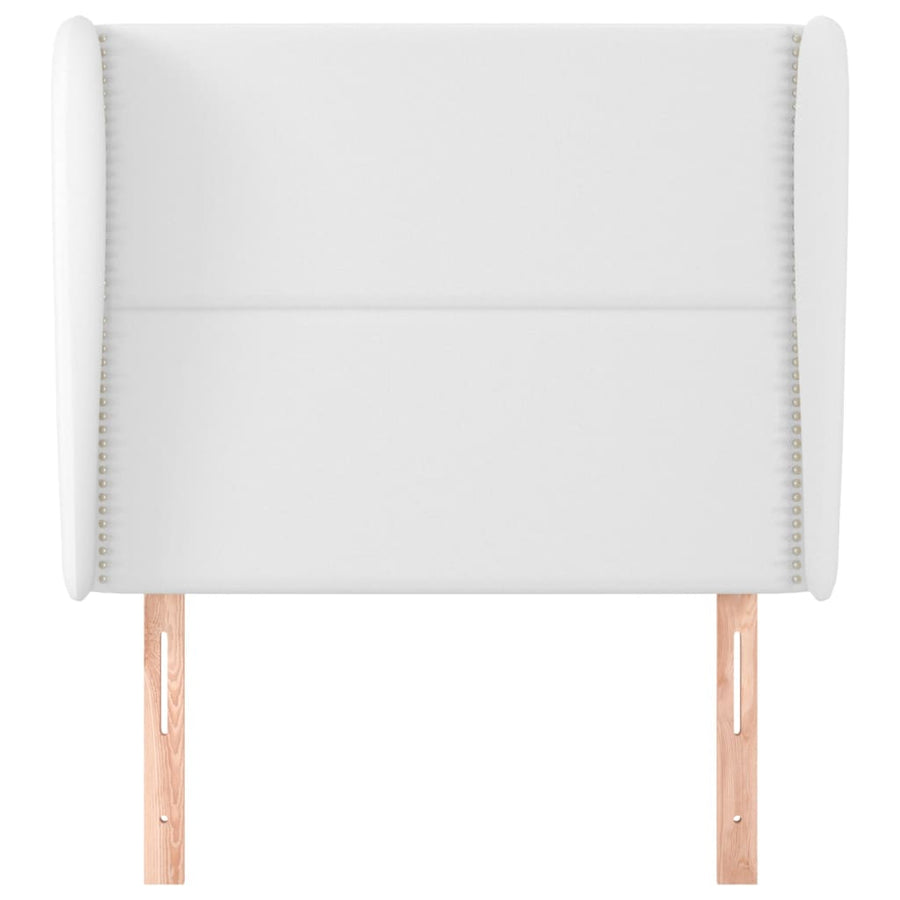 Hoofdbord met randen 103x23x118/128 cm kunstleer wit 103 x 23 x 118/128 cm Wit