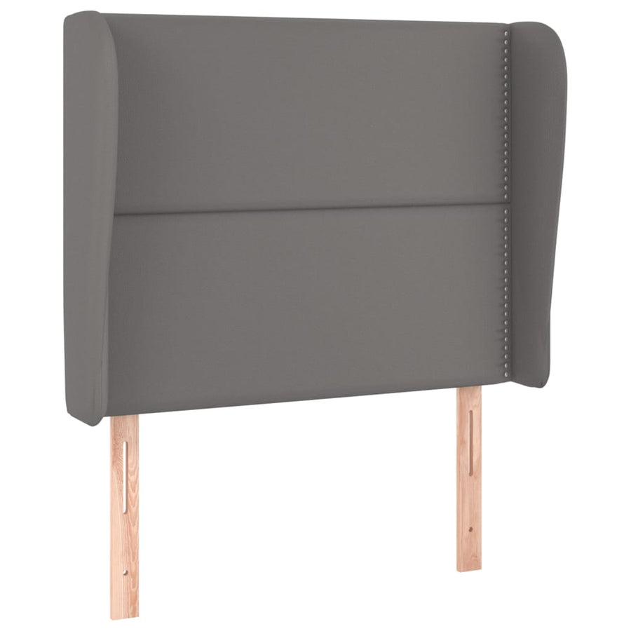 Hoofdbord met randen 103x23x118/128 cm kunstleer grijs 103 x 23 x 118/128 cm Grijs