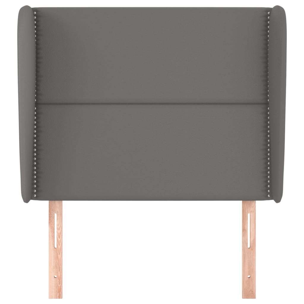 Hoofdbord met randen 103x23x118/128 cm kunstleer grijs 103 x 23 x 118/128 cm Grijs