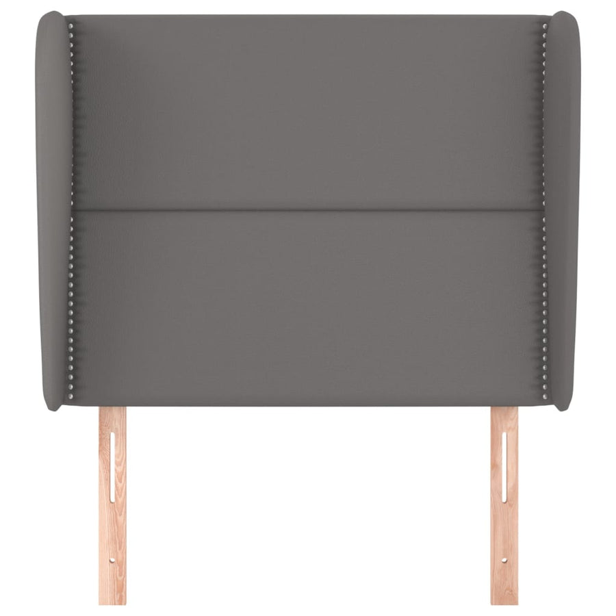 Hoofdbord met randen 103x23x118/128 cm kunstleer grijs 103 x 23 x 118/128 cm Grijs